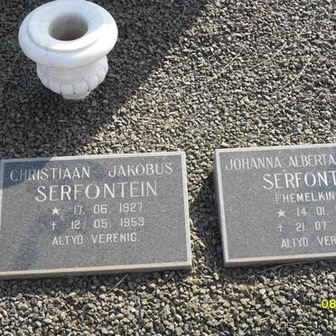 SERFONTEIN Nicolaas Meyer 1892-1944 &amp; Anna Susana MAREE 1895-1987