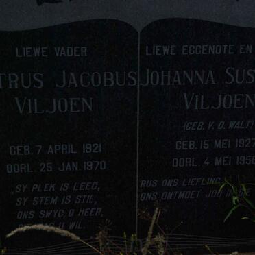 VILJOEN Petrus Jacobus 1921-1970 &amp; Johanna Susanna v.d. WALT 1927-1956