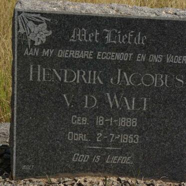 WALT Hendrik Jacobus, v.d. 1888-1953