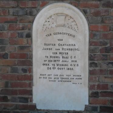 RENSBURG Hester Chatarina, Janse van nee MEYER 1816-1855