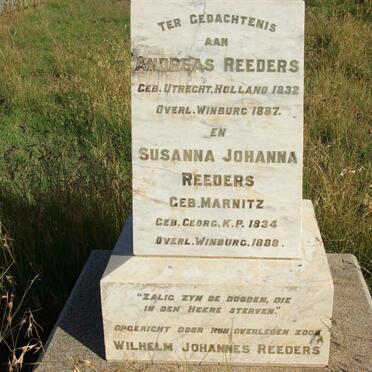 REEDERS Andreas 1832-1887 &amp; Susanna Johanna MARNITZ 1934-1888