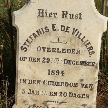 VILLIERS Stefanis E., de -1894