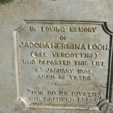 LOCH Jacoba Hermina nee VERGOTTINI -1894