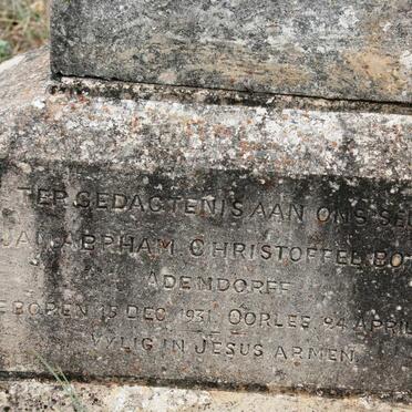 ADENDORFF Jan Abrham Christoffel Botha 1931-1934