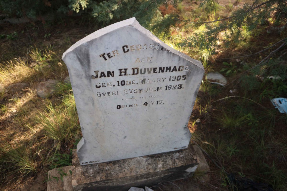 DUVENHAGE Jan H. 1905-1923