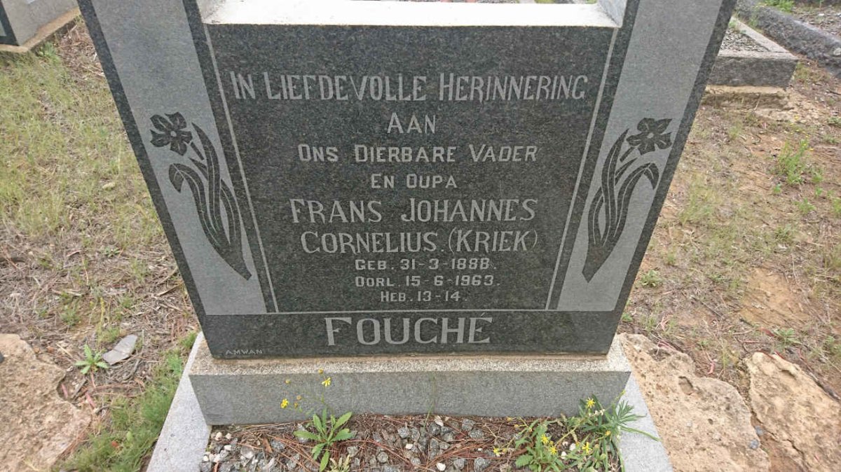 FOUCHE Frans Johannes Cornelius 1888-1963