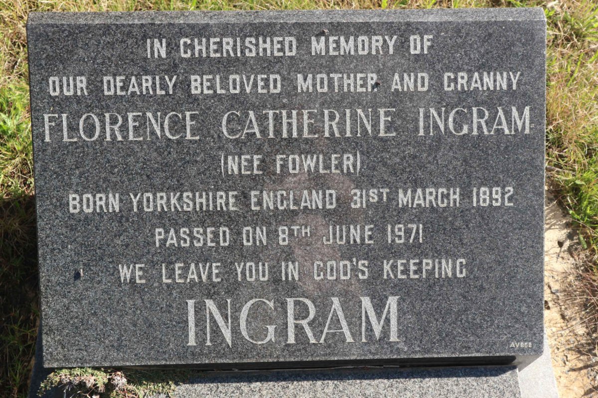 INGRAM Florence Catherine nee FOWLER 1892-1971