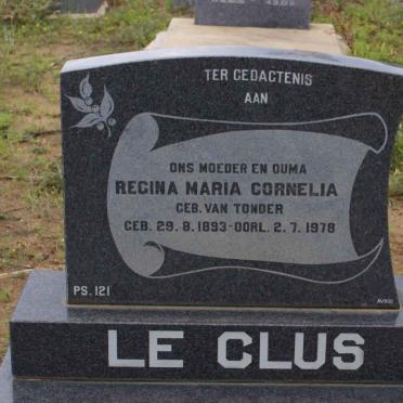 CLUS Regina Maria Cornelia, le nee VAN TONDER 1893-1978