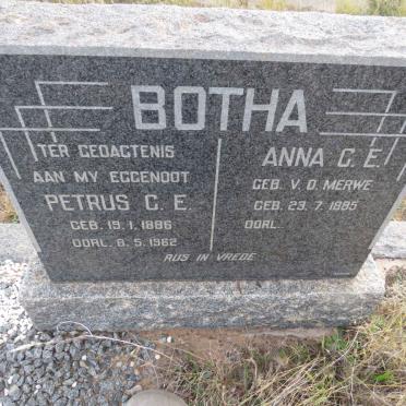 BOTHA Petrus C.E. 1886-1962 & Anna C.E. V.D. MERWE 1885-