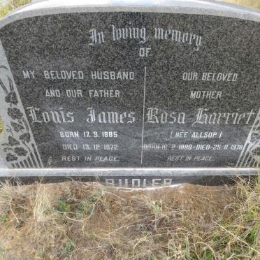 BUDLER Louis James 1885-1972 & Rosa Harriet ALLSOP 1888-1978