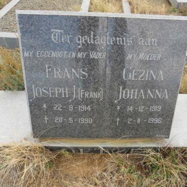 COETZEE Frans Joseph 1914-1990 & Gezina Johanna 1919-1996