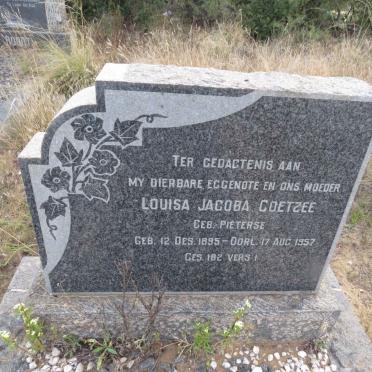 COETZEE Louisa Jacoba nee PIETERSE 1895-1957