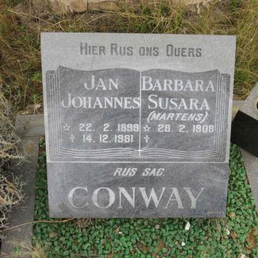 CONWAY Jan Johannes 1899-1981 & Barbara Susara MARTENS 1908-