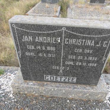 COETZEE Jan Andries 1890-1972 & Christina J.C. DRY 1890-1958