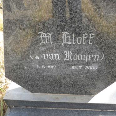 ELOFF M. nee VAN ROOYEN 1917-2009