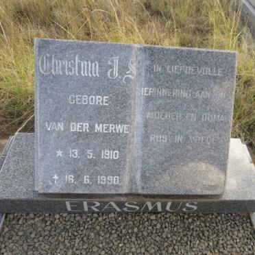 ERASMUS Christina J.S. nee VAN DER MERWE 1910-1990