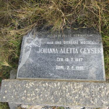 GEYSER Johanna Aletta 1897-1966