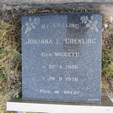 GREYLING Johanna E. nee WIGGETT 1900-1976