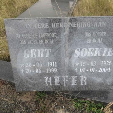 HEFER Gert 1911-1999 & Soekie 1926-2004