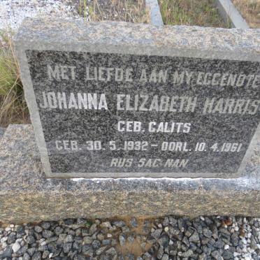 HARRIS Johanna Elizabeth nee CALITS 1932-1961