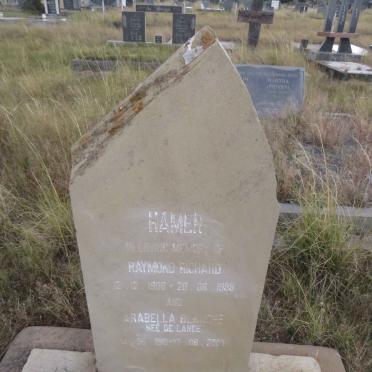 HAMER Raymond Richard 1906-1999 & Arabella Blanche DE LANGE 1910-2007