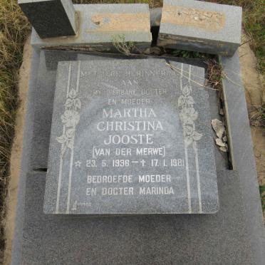 JOOSTE Martha Christina nee VAN DER MERWE 1936-1981