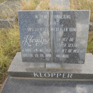 KLOPPER Kleintjie 1908-1998
