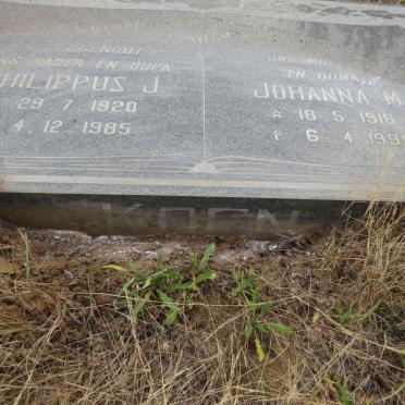 KOEN Philippus J. 1920-1985 & Johanna M. 1918-1996
