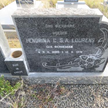 LOURENS Hendrina C.S.A. nee SCHOEMAN 1898-1974