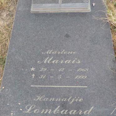 MARAIS Marlene 1968-1999 :: LOMBAARD Hannatjie 1943-