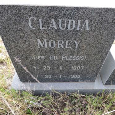 MOREY Claudia nee DU PLESSIS 1907-1988