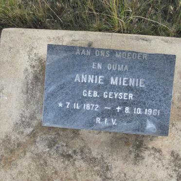 MIENIE Annie nee GEYSER 1872-1961