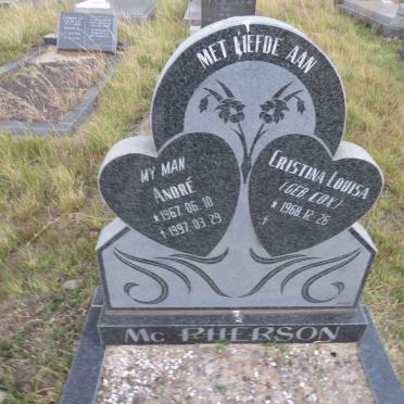 MCPHERSON Andre 1967-1997 & Cristina Louisa COX 1968-