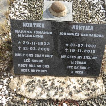 NORTIER Johannes Gerhardus 1931-2012 & Maryna Johanna Magdalena 1932-2006