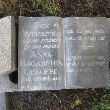 OELOFSE Anna Magaretha nee GROBBELAAR 1923-1961