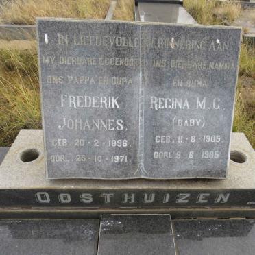 OOSTHUIZEN Frederik Johannes 1896-1971 & Regina M.C. 1905-1985