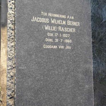 RASCHER Jacobus Wilhelm Berner 1927-1960
