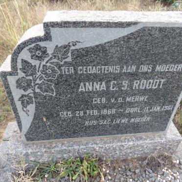 ROODT Anna C.S. nee V.D. MERWE 1868-1961