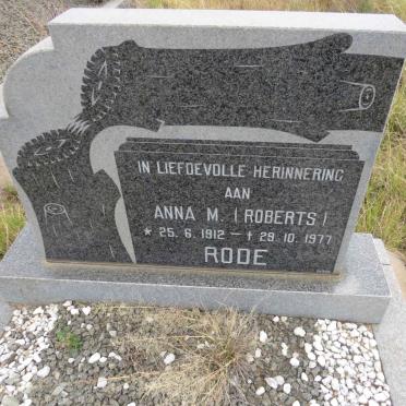 RODE Anna M. nee ROBERTS 1912-1977