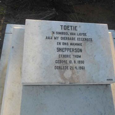 SHEPPERSON Toetie nee THOM 1930-1961