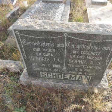 SCHOEMAN Hendrik J.C. 1909-1971 & Sophia A.J. BREYTENBACH 1912-1966