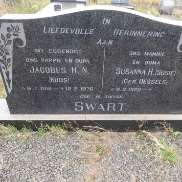 SWART Jacobus H.N. 1918-1976 & Susanna H. DESSELS 1922-