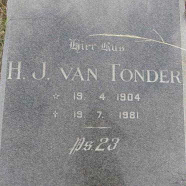 TONDER H.J., van 1904-1981