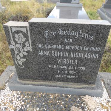 VORSTER Anna Sophia Nicolasina nee MARAIS 1895-1974