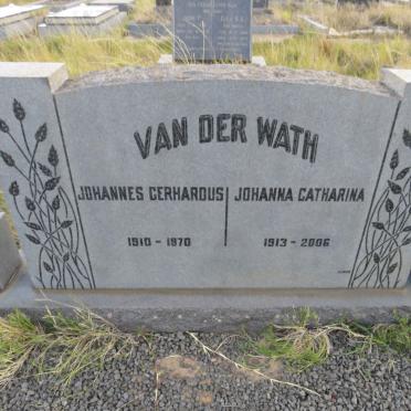 WATH Johannes Gerhardus, van der 1910-1970 & Johanna Catharina 1913-2006