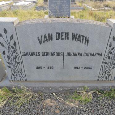WATH Johannes Gerhardus, van der 1910-1970 & Johanna Catharina 1913-2006