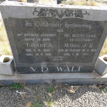 WALT Tjaart A., v.d. 1896-1966 & Maria J.E. DU PLESSIS 1903-1997