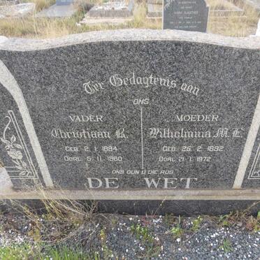 WET Christiaan R., de 1894-1960 & Wilhelmina M.E. 1892-1972