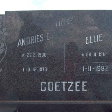 COETZEE Andries E. 1906-1973 &amp; Ellie 1912-1982