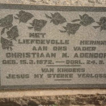 ADENDORFF Christiaan M. 1872-1938